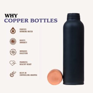 Coppertino Midnight Black Water Bottle- 1 Litre