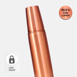 Coppertino Pure Copper Bottle with Glass Cap – 1 Litre