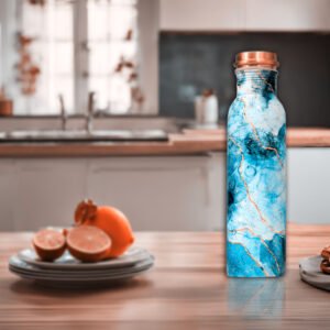 Coppertino Blue Marble Design Water Bottle – 1 Litre